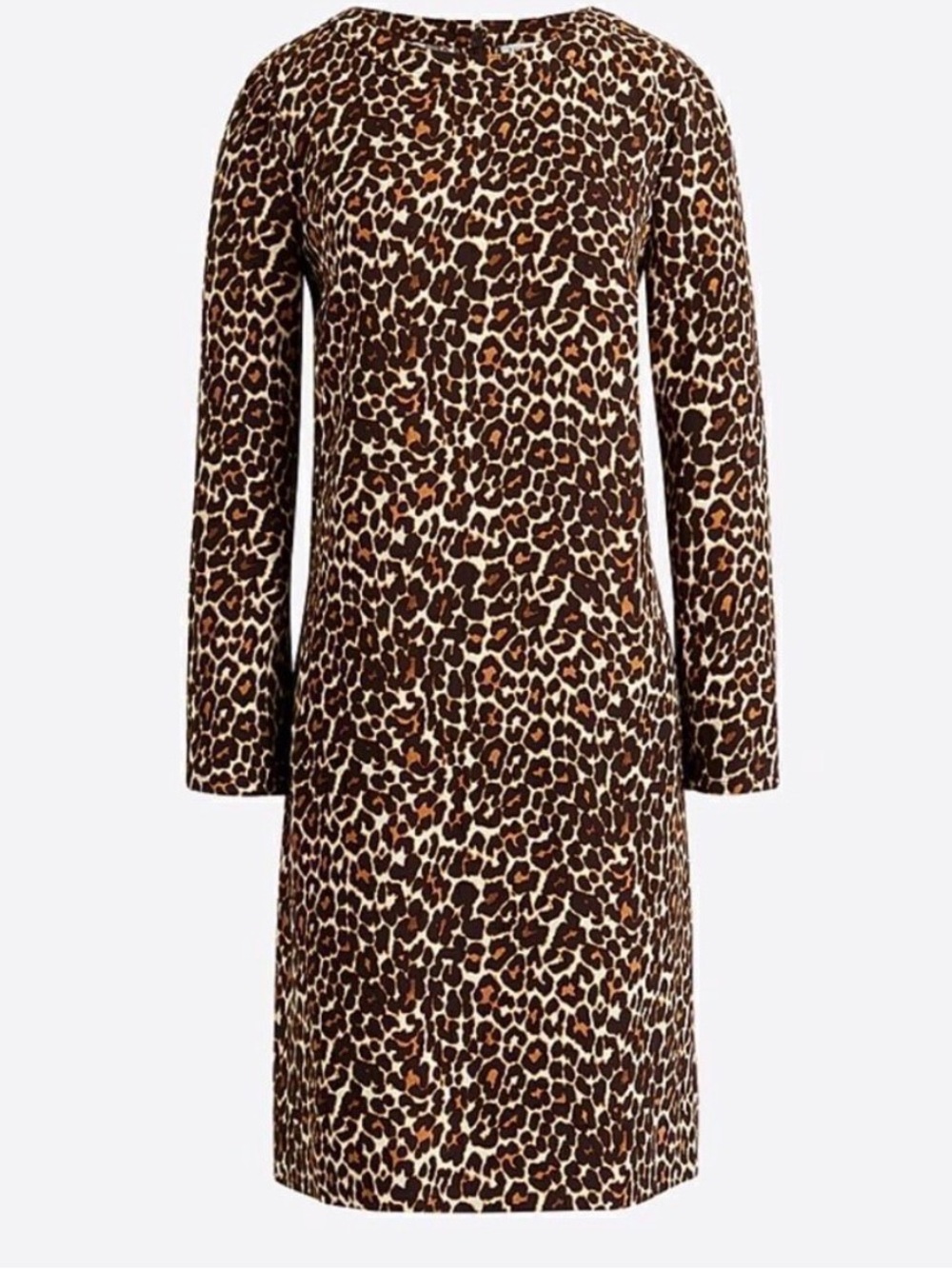 J. Crew Factory Leopard Print Long Sleeve Shift Dress